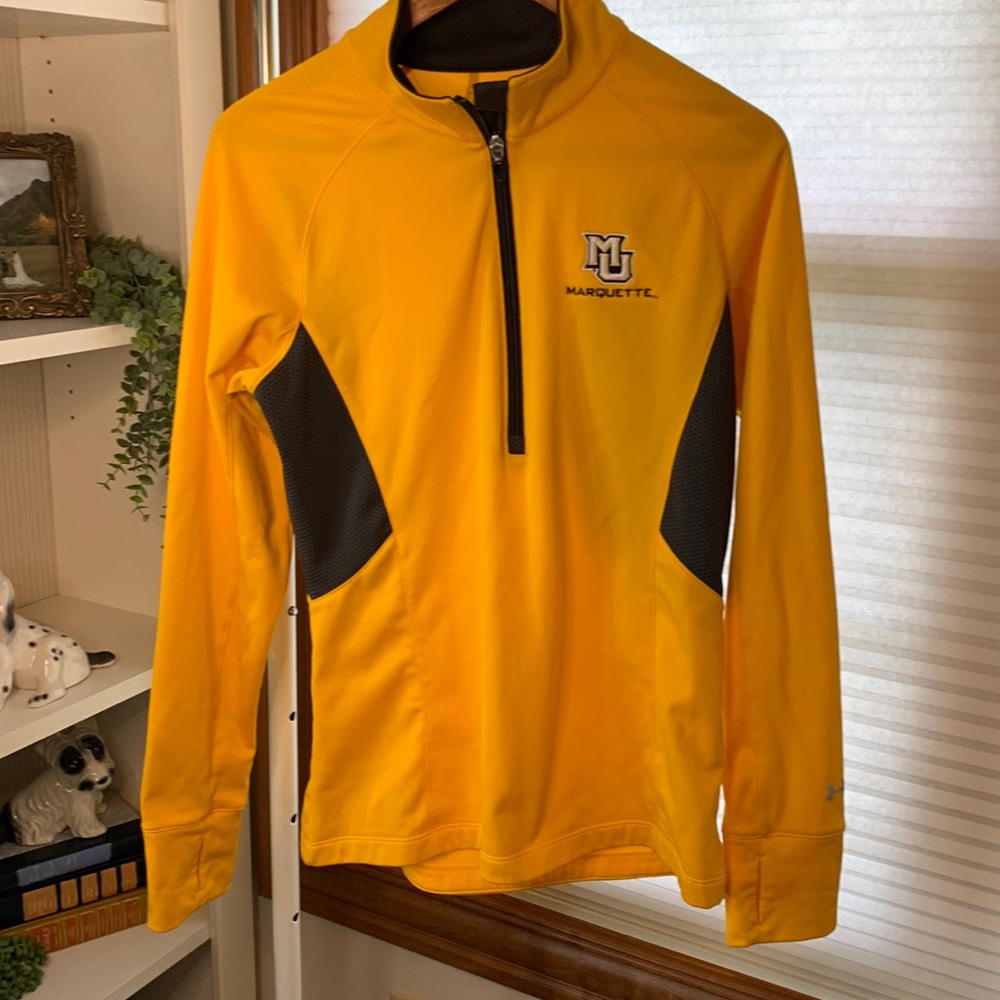 Marquette University Under Armour semi-fitted coldgear 3/4 zip, L, Milwaukee WI